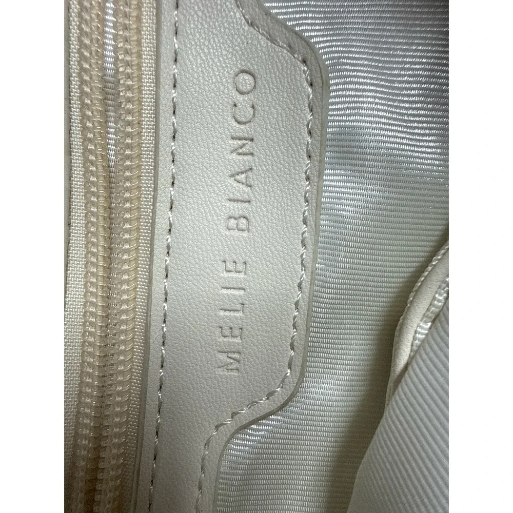 Melie Bianco Brigitte Shoulder Bag Women Large Cream Excellent Woven Knotted
